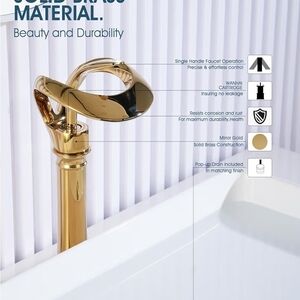 Gold Single-Handle Tall Bathroom Faucet